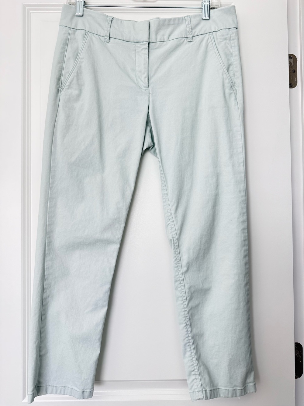 LOFT Mint Green Straight-Leg Cropped Chino